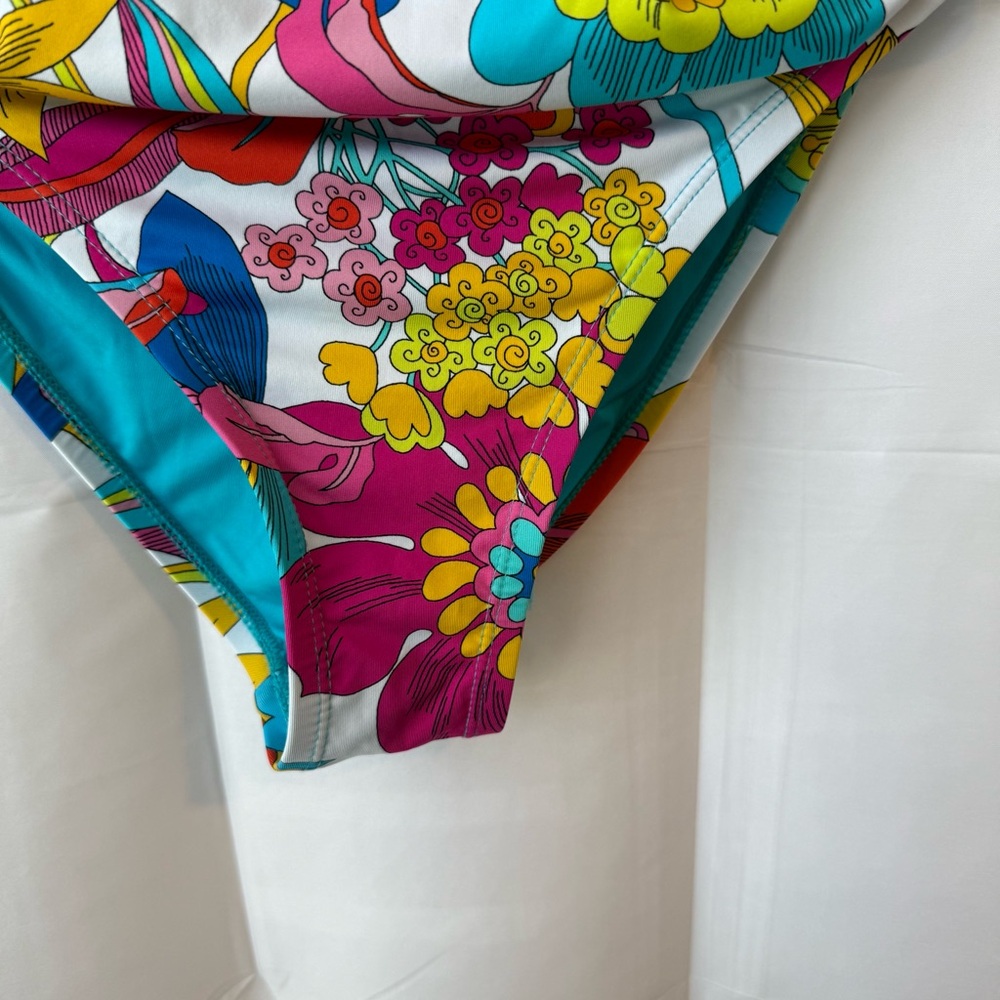 Trina Turk Red and Yellow One Piece Swimsuit - Picture 8 of 12